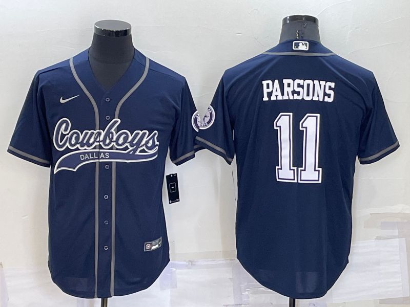 Men Dallas Cowboys 11 Parsons Blue Nike Co branded Jersey